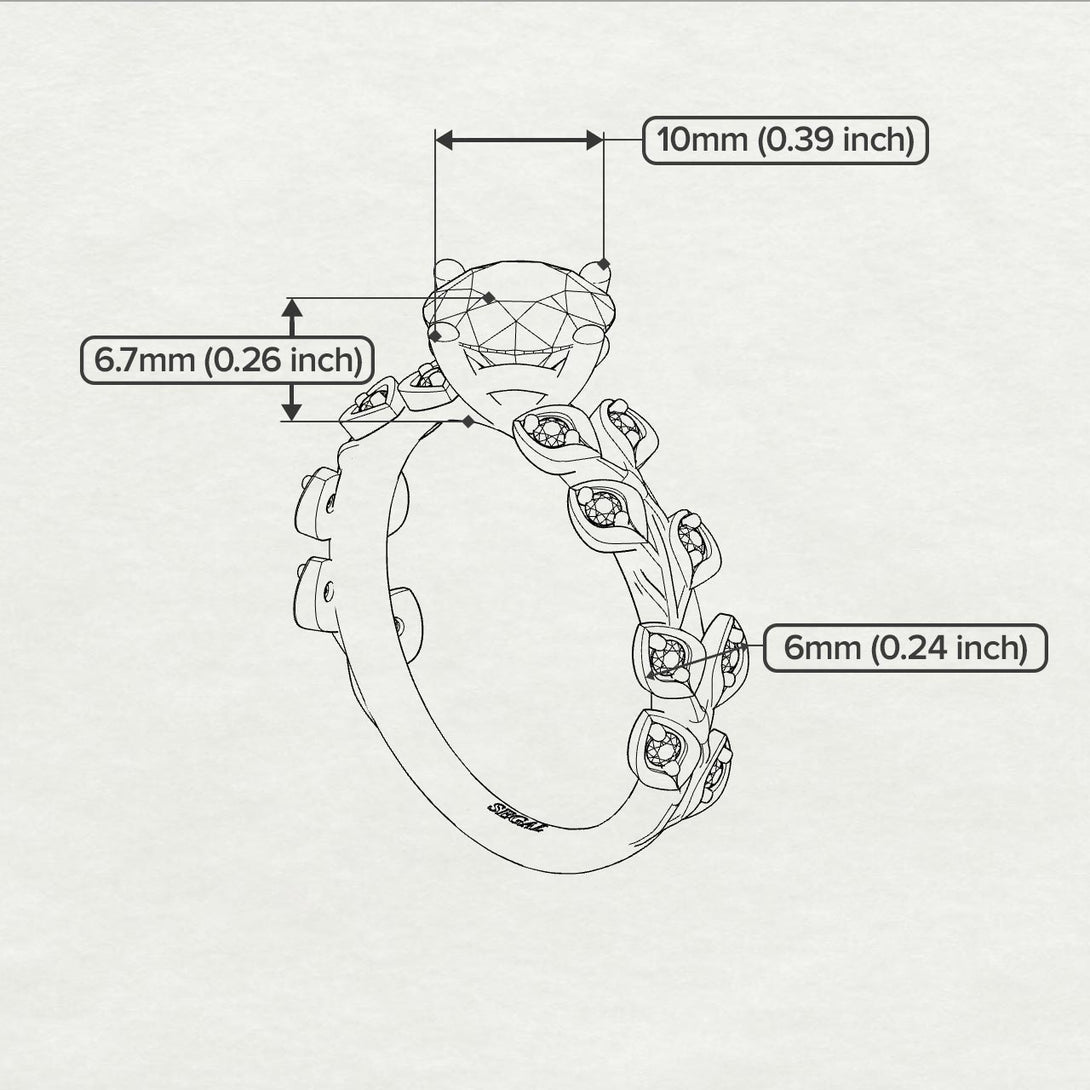 Leaves All Around Rose Gold Ruby Ring - Sydney 2ct No. 56